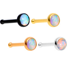Load image into Gallery viewer, White 3mm Synthetic Opal Anodized Press Fit Nose Bone 4 Pack Set