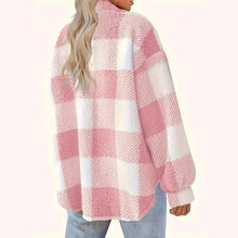 Load image into Gallery viewer, Plaid Pattern Button Front Jacket, Elegant Long Sleeve Warm Outerwear For Fall & Winter