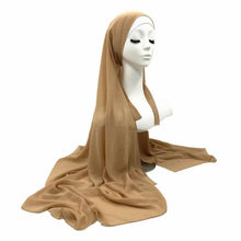 将图片加载到图库查看器,Plain Colorful Soft Lightweight Chiffon Elegant Hijab Scarf With Bandage Non-Slip Chiffon Echarpe Elegant Breathable Islam Long Hijabs Headband Fashion Turban Headwrap For Women