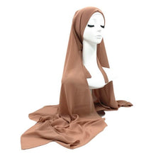 将图片加载到图库查看器,Plain Colorful Soft Lightweight Chiffon Elegant Hijab Scarf With Bandage Non-Slip Chiffon Echarpe Elegant Breathable Islam Long Hijabs Headband Fashion Turban Headwrap For Women
