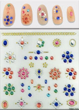 Load image into Gallery viewer, Plant Laser Abstract Lady Face Nail Decals Sliders Paper Art Decor Gel Polish Sticker Manicure Foils 3D Rhinestone Sticker Fun Nail Art Stickers Decal 3D Self-Adhesive Abstract Face Curve Graffiti Nail Design for Acrylic Nail Supplies