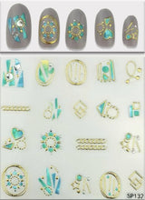 Load image into Gallery viewer, Plant Laser Abstract Lady Face Nail Decals Sliders Paper Art Decor Gel Polish Sticker Manicure Foils 3D Rhinestone Sticker Fun Nail Art Stickers Decal 3D Self-Adhesive Abstract Face Curve Graffiti Nail Design for Acrylic Nail Supplies