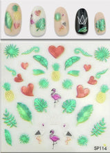 Load image into Gallery viewer, Plant Laser Abstract Lady Face Nail Decals Sliders Paper Art Decor Gel Polish Sticker Manicure Foils 3D Rhinestone Sticker Fun Nail Art Stickers Decal 3D Self-Adhesive Abstract Face Curve Graffiti Nail Design for Acrylic Nail Supplies