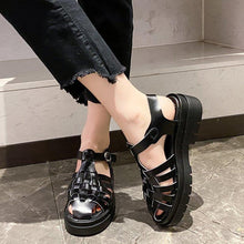 将图片加载到图库查看器,Platform Women's Sandals Summer Fashion Women Beach Classic Sandal Comfortable Beach Pool Platforms Sandals With Buckle Open Toe Ankle Strap Thick-Soled Casual Women's Shoes