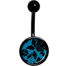 将图片加载到图库查看器,Blue Floral Lace Black Belly Ring