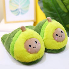 将图片加载到图库查看器,Plush Avocado Slippers Fruit Toys Cute Warm Winter Shoes Women Indoor Household Slippers With Fuzzy Plush Faux Fur Comfy Memory Foam Slip On House Shoes