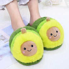 将图片加载到图库查看器,Plush Avocado Slippers Fruit Toys Cute Warm Winter Shoes Women Indoor Household Slippers With Fuzzy Plush Faux Fur Comfy Memory Foam Slip On House Shoes