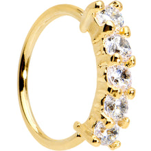 Load image into Gallery viewer, 20G 5/16 Clear CZ Gold IP Quintet Seamless Circular Nose Ring