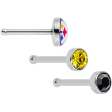 Load image into Gallery viewer, 20G Licensed NFL Pittsburgh Steelers Logo Nose Bone 3 Pack Set