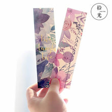 将图片加载到图库查看器,Poetic Flower Boxed Paper Art Small Fresh Bookmarks Stationery School Supplies Kids Gift Bookmarks Positive Page Marker For School Office Students Bookworm Presents