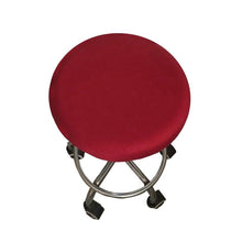 将图片加载到图库查看器,Polyester Fabric Round Chair Cover Waterproof Dining Seat Chair Covers Hotel Banquet Seat Covers Chair Protector Round Bar Stool Seat Covers Washable Stool Cushion Slipcover Elastic Bar Chair Covers