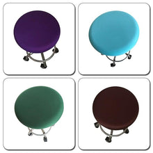 将图片加载到图库查看器,Polyester Fabric Round Chair Cover Waterproof Dining Seat Chair Covers Hotel Banquet Seat Covers Chair Protector Round Bar Stool Seat Covers Washable Stool Cushion Slipcover Elastic Bar Chair Covers