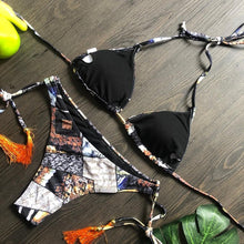 将图片加载到图库查看器,Popular Women's Beachwear Bikini Set Swimwear Push-Up Padded Swimsuit Floral Bikini Set Low Rise Ruffled Two Pieces Swimsuit Push Up Bathing Suit Swimwear