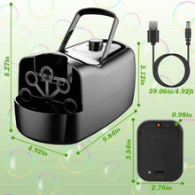 将图片加载到图库查看器,Portable Bubble Blowing Machine with 2 Speeds Handle 3000-4000 Bubbles Per Minute Plug-In Battery Powered