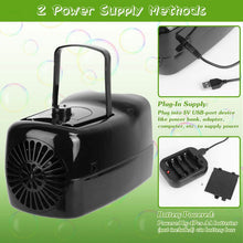 将图片加载到图库查看器,Portable Bubble Blowing Machine with 2 Speeds Handle 3000-4000 Bubbles Per Minute Plug-In Battery Powered