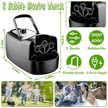 将图片加载到图库查看器,Portable Bubble Blowing Machine with 2 Speeds Handle 3000-4000 Bubbles Per Minute Plug-In Battery Powered