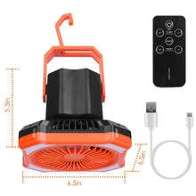 Load image into Gallery viewer, Portable Camping Lantern Fan 10000mAh Battery Powered with 4 Light Modes