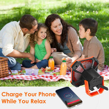 Load image into Gallery viewer, Portable Camping Lantern Fan 10000mAh Battery Powered with 4 Light Modes