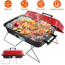 Load image into Gallery viewer, Portable Charcoal Tabletop Grill with Lid