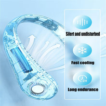 Load image into Gallery viewer, Portable Neck Fan USB Rechargeable Bladeless Fan Mini Electric Ventilator Silent Neckband Wearable Cooling for Sports Wearable Necklace Fan with 3 Speeds for Home Office Travel Outdoor Sports