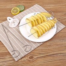 Load image into Gallery viewer, Portable Potato BBQ Skewers For Camping Chips Maker slicer Potato Spiral Cutter Barbecue Tools Kitchen Accessories Kitchen Gadget Potato Slicer Multi-Functional Hand Curler Cyclone Potato Slicer BBQ Skewer