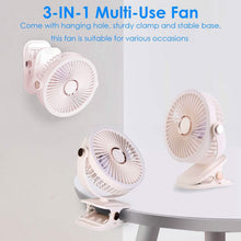 Load image into Gallery viewer, Portable Quiet Rechargeable Clip-On Fan