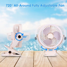 Load image into Gallery viewer, Portable Quiet Rechargeable Clip-On Fan