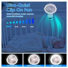 Load image into Gallery viewer, Portable Quiet Rechargeable Clip-On Fan