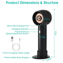 Load image into Gallery viewer, Portable Rechargeable Handheld Fan