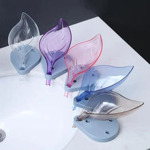 Load image into Gallery viewer, Portable Soap Dish Leaf Shape Soap Holder Leaf Shaped Soap Box Soap Dish For Bathroom Suction Cup Bathroom Storage For Soap Soap Dishes Sponge Container with Suction Cup Leaf Shape Self Draining for Bathroom Kitchen Sink