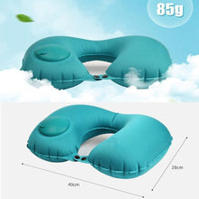 将图片加载到图库查看器,Portable U-Shape Inflatable Travel Pillow Car Head Rest Air Cushion for Travel Office Nap Head Rest Air Cushion Neck Pillow Inflatable Travel Neck Pillows Hand Press U-Shaped Headrest Cushion Compressible Ergonomic Inflating Pillows for Neck Support