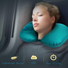 将图片加载到图库查看器,Portable U-Shape Inflatable Travel Pillow Car Head Rest Air Cushion for Travel Office Nap Head Rest Air Cushion Neck Pillow Inflatable Travel Neck Pillows Hand Press U-Shaped Headrest Cushion Compressible Ergonomic Inflating Pillows for Neck Support