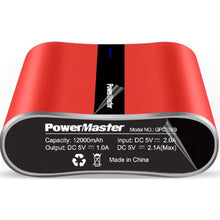 Load image into Gallery viewer, Powermaster 12000mAh Portable Charger with Dual USB Ports 3.1A Output