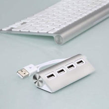Load image into Gallery viewer, Premium 4 Port Aluminum USB Hub with 11-Inch Shielded Cable