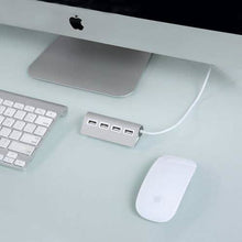 Load image into Gallery viewer, Premium 4 Port Aluminum USB Hub with 11-Inch Shielded Cable