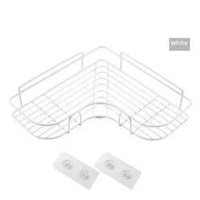 Load image into Gallery viewer, Premium Quality Bathroom Kitchen Punch Corner Frame Shower Shelf Wrought Iron Shampoo Storage Rack Holder with Suction Cup Bathroom Accessories
