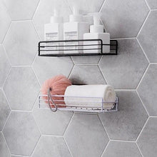 Load image into Gallery viewer, Premium Quality Bathroom Kitchen Punch Corner Frame Shower Shelf Wrought Iron Shampoo Storage Rack Holder with Suction Cup Bathroom Accessories