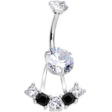 将图片加载到图库查看器,Clear Black CZ Gem Sassy Sparkle Butterfly Dangle Belly Ring
