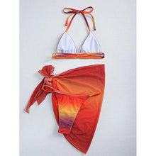 将图片加载到图库查看器,Print Swimsuit 3 Piece Mesh Bikini Set Women's Ribbed Floral Bikini Set Tie Side Swimsuit Cover Ups Daisy Butterfly Print Three Piece Bikini Swimwear Triangle Micro Bikini String Halter Swimwear Women Low Waist Bathing Suit