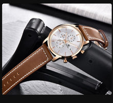 将图片加载到图库查看器,2021 New Business Men Watch Full Steel Quartz Luxury Casual Waterproof Leather Sports Male Wristwatch