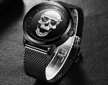 Load image into Gallery viewer, Men's Waterproof Stainless Steel Watch 3D Skull And Fluorescent Hands Unique Design Perfect Gift