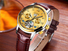 Load image into Gallery viewer, Business Men's Waterproof Watch With Chronometers Date Large Roman Numerals And Decorative Spiral
