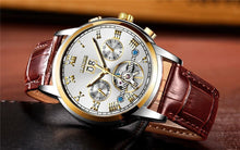 Load image into Gallery viewer, Business Men's Waterproof Watch With Chronometers Date Large Roman Numerals And Decorative Spiral