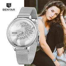 Load image into Gallery viewer, Luxury Womens Round Watch Simple Analog Quartz Watches Elegant Stainless Steel Mesh Strap Fashionable Wrist Watch For Woman