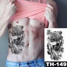 Load image into Gallery viewer, Realistic Temporary Lion Wolf Sticker Tattoo Waterproof Elegant Body Arm Warrior Tattoo For Mens