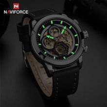 将图片加载到图库查看器,Sport Watches For Men Waterproof Watch Analog Quartz Leather Band Wristwatch Unique Design Perfect Gift