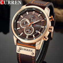Load image into Gallery viewer, Men's Waterproof Elegant Sport Watch With Chronometers Day View, Leather Belts And Hardlex Scratch Resistant Glass Perfect Gift For Him