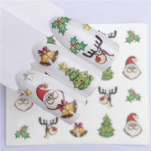 将图片加载到图库查看器,New Christmas Water Decal Nail Art Nail sticker New Year Slider Tattoo Full Cover Santa Claus Snowman Designs Xmas Decals 3D Wave Design Decoration for Women Girls Tape Nail Art Stickers Decal Decoration Nail Art Accessories Decoration Decal