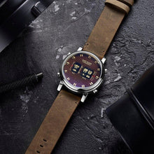 Load image into Gallery viewer, New Military Sport Watches Luxury Brown Leather Strap Quartz Wrist Watch Stylish Roller Watch For Men