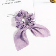 将图片加载到图库查看器,Pure Color Elastic Hair Band Rabbit Ear Bow Pearl Hair Rope Satin Ponytail Scrunchie Bobbles Elastic Hair Ties Ropes Ponytail Holder Accessories for Women And Girls